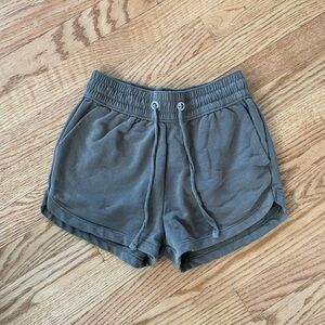 H&M Green Casual Shorts with Elastic Waistband